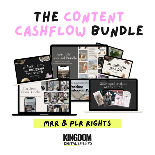 The Content Cashflow Bundle w MRR/PLR | Aesthetic Carousels
